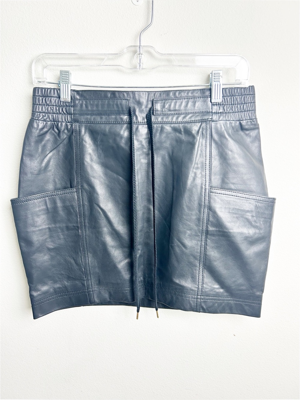 NWT Marc by Marc Jacobs Genuine Lambskin Leather Mini Skirt Orcha Black Cargo 4